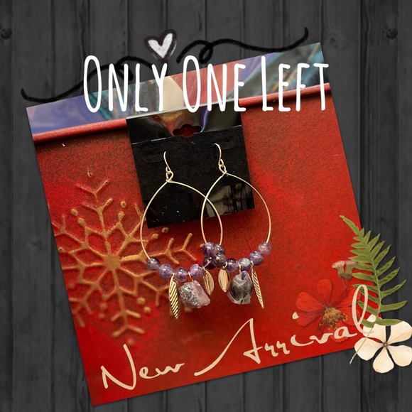 New Arrival-Healing Amethyst Earring Danglers - Picture 1 of 1